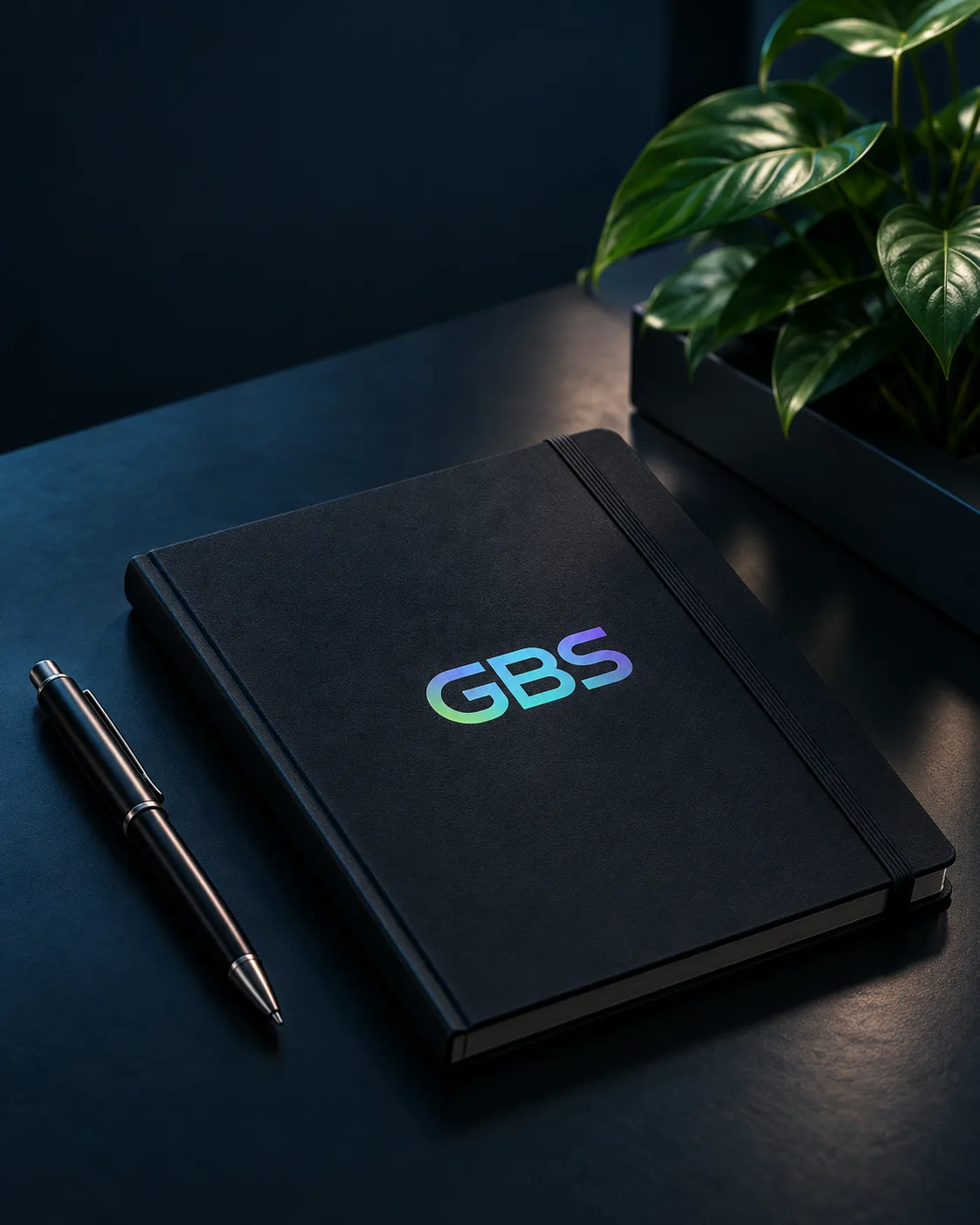 Cuaderno GBS bajo iluminación cinematográfica